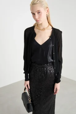 Cardigan dalla linea aderente - Nero