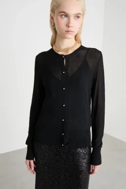 Cardigan dalla linea aderente - Nero