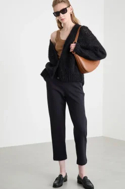 Cardigan in filato di mohair - Nero