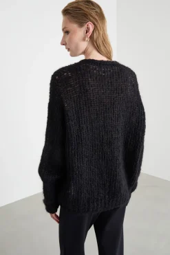 Cardigan in filato di mohair - Nero