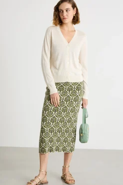 Cardigan in filato rasato - Bianco