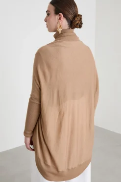 Cardigan in lana e cashmere - Cammello
