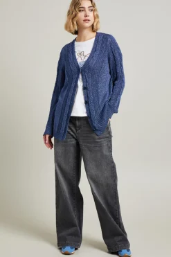 Cardigan in lurex - Blu