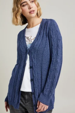 Cardigan in lurex - Blu