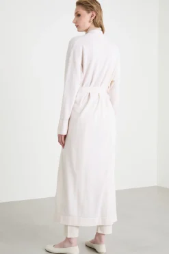 Cardigan lungo a vestaglia - Bianco