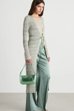 Cardigan lungo e aderente - Verde