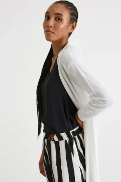 Cardigan lungo open-front - Bianco