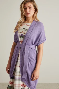 Cardigan maniche corte - Lilla