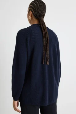 Cardigan modello polo - Blu