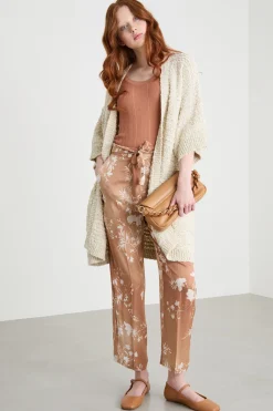 Cardigan open-front con tasche - Bianco