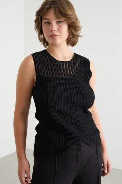 Cardigan open-front e top - Nero