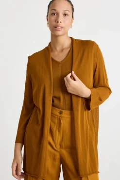Cardigan open-front - Marrone