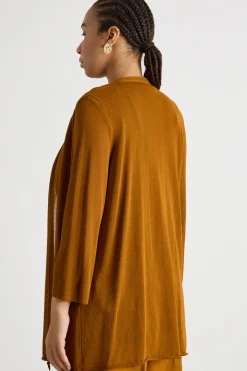 Cardigan open-front - Marrone