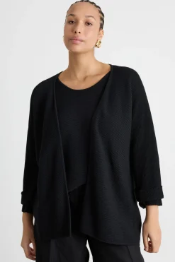 Cardigan open-front - Nero