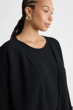 Cardigan open-front - Nero