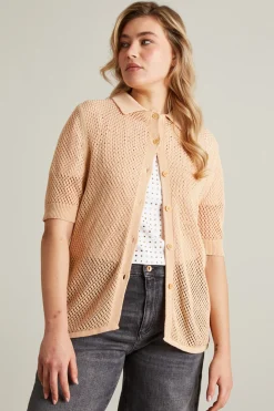 Cardigan traforato - Rosa Chiaro