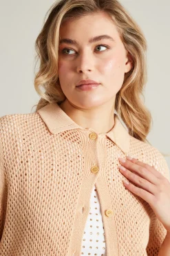 Cardigan traforato - Rosa Chiaro