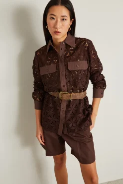Casacca in pizzo - Marrone