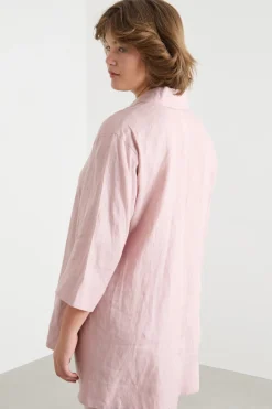 Casacca asimmetrica con spacchi - Rosa