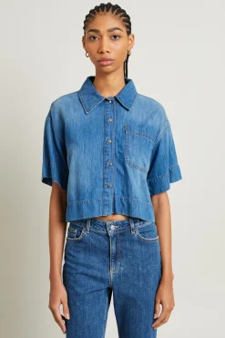 Casacca boxy - Azzurro Jeans