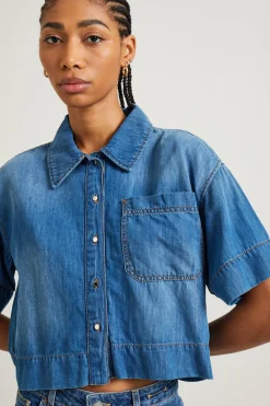 Casacca boxy - Azzurro Jeans