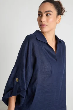 Casacca boxy con alamari - Blu