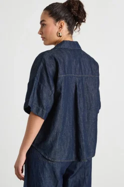 Casacca boxy con tasche - Blu