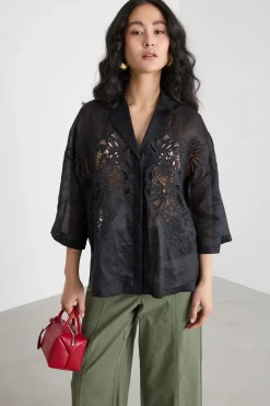 Casacca boxy effetto see-through - Nero