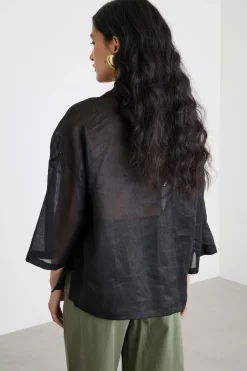 Casacca boxy effetto see-through - Nero