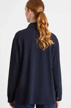 Casacca con cintura - Blu