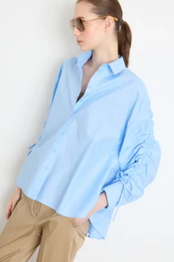 Casacca con coulisse - Azzurro