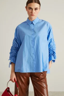 Casacca con coulisse - Azzurro