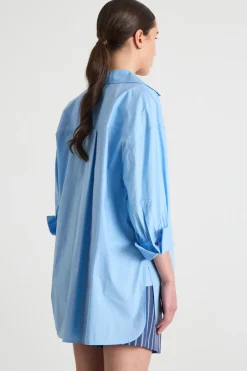 Casacca con foulard - Azzurro