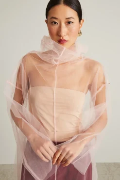 Casacca con maxi collo - Rosa