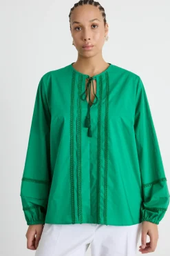 Casacca con passamaneria macramè - Verde