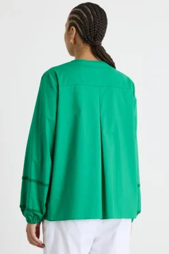Casacca con passamaneria macramè - Verde
