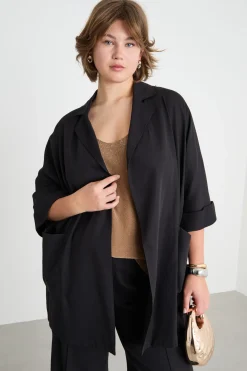 Casacca con rever - Nero