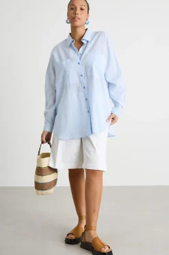 Casacca con tasche - Azzurro