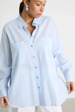Casacca con tasche - Azzurro