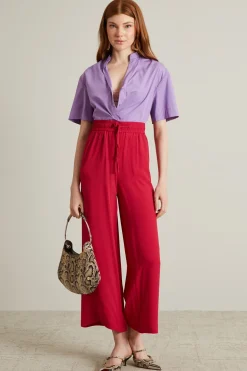 Casacca cropped in popeline - Lilla