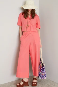 Casacca cropped in popeline - Pesca