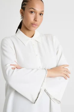 Casacca in cady con strass - Bianco