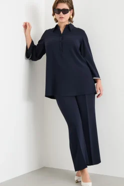 Casacca in cady con strass - Blu
