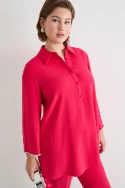 Casacca in cady con strass - Fuxia