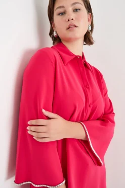 Casacca in cady con strass - Fuxia