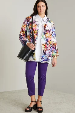 Casacca in cotone - Viola Arancione Argento