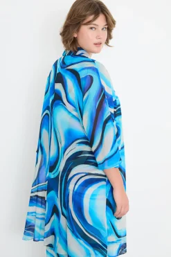 Casacca in georgette - Azzurro