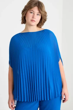 Casacca in georgette plissé - Blu