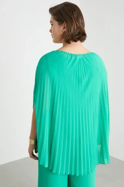 Casacca in georgette plissé - Verde
