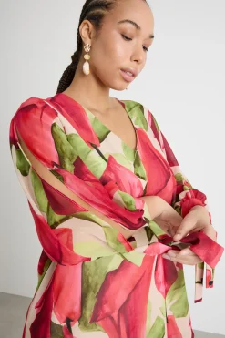 Casacca in georgette stampata - Rosa